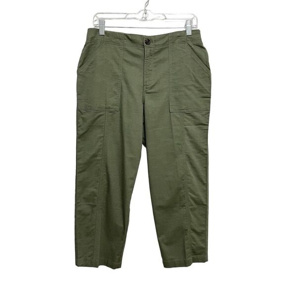 Christopher and Banks Womens Crop Pants NWT Size 6 Olive Green Fall - Picture 1 of 8